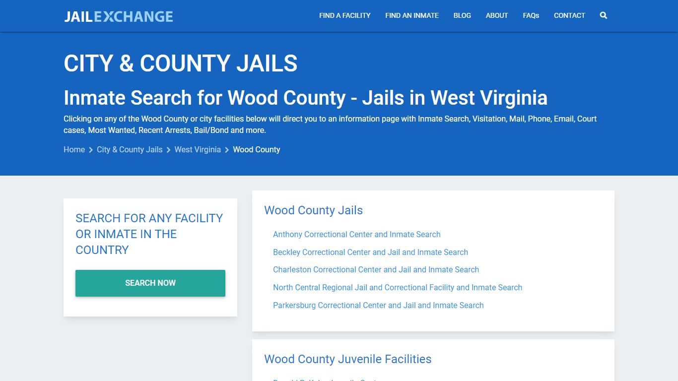 Inmate Search for Wood County | Jails in West Virginia - Jail Exchange